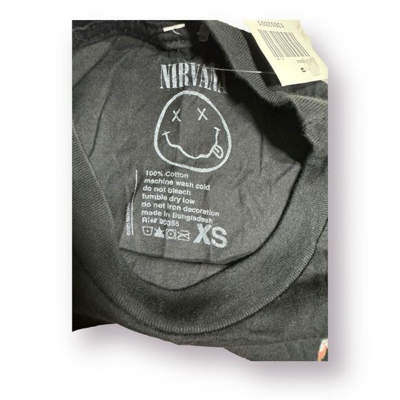 Nirvana Retro Vintage Graphic Tee Come As You Are (seahorses) Size X-Small Black - Picture 5 of 5